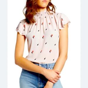 Halogen Smocked Neck Blouse